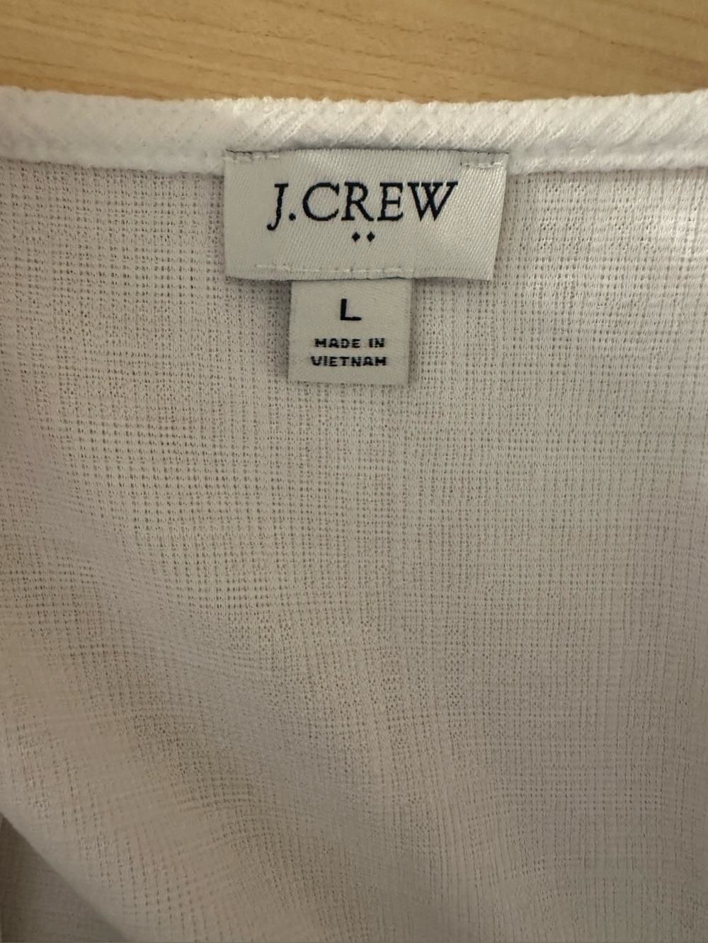 J. Crew White Waffle-Knit Top size Large - Picture 12 of 13